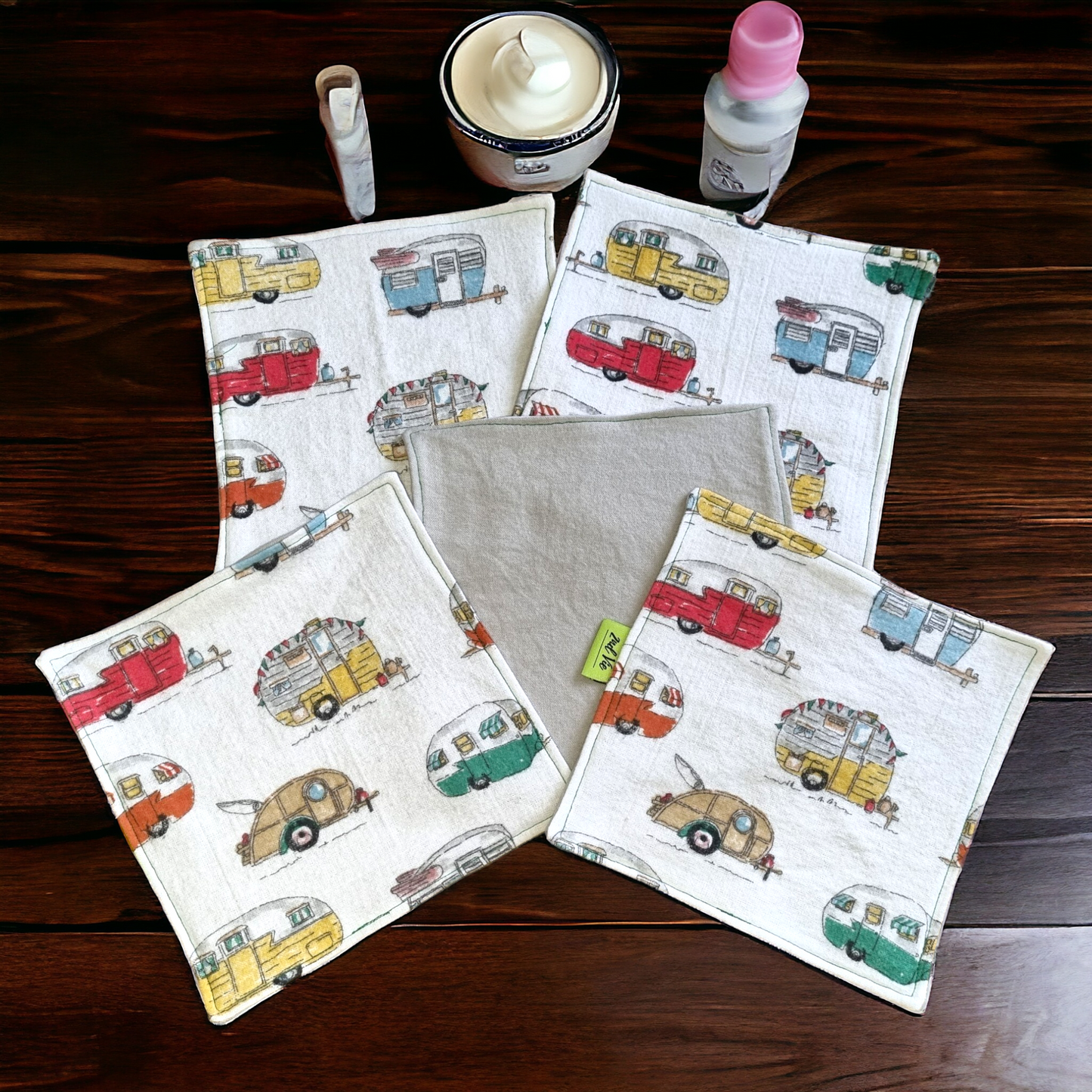 Large 19x19cm cotton flannel face wipes showing size and softness