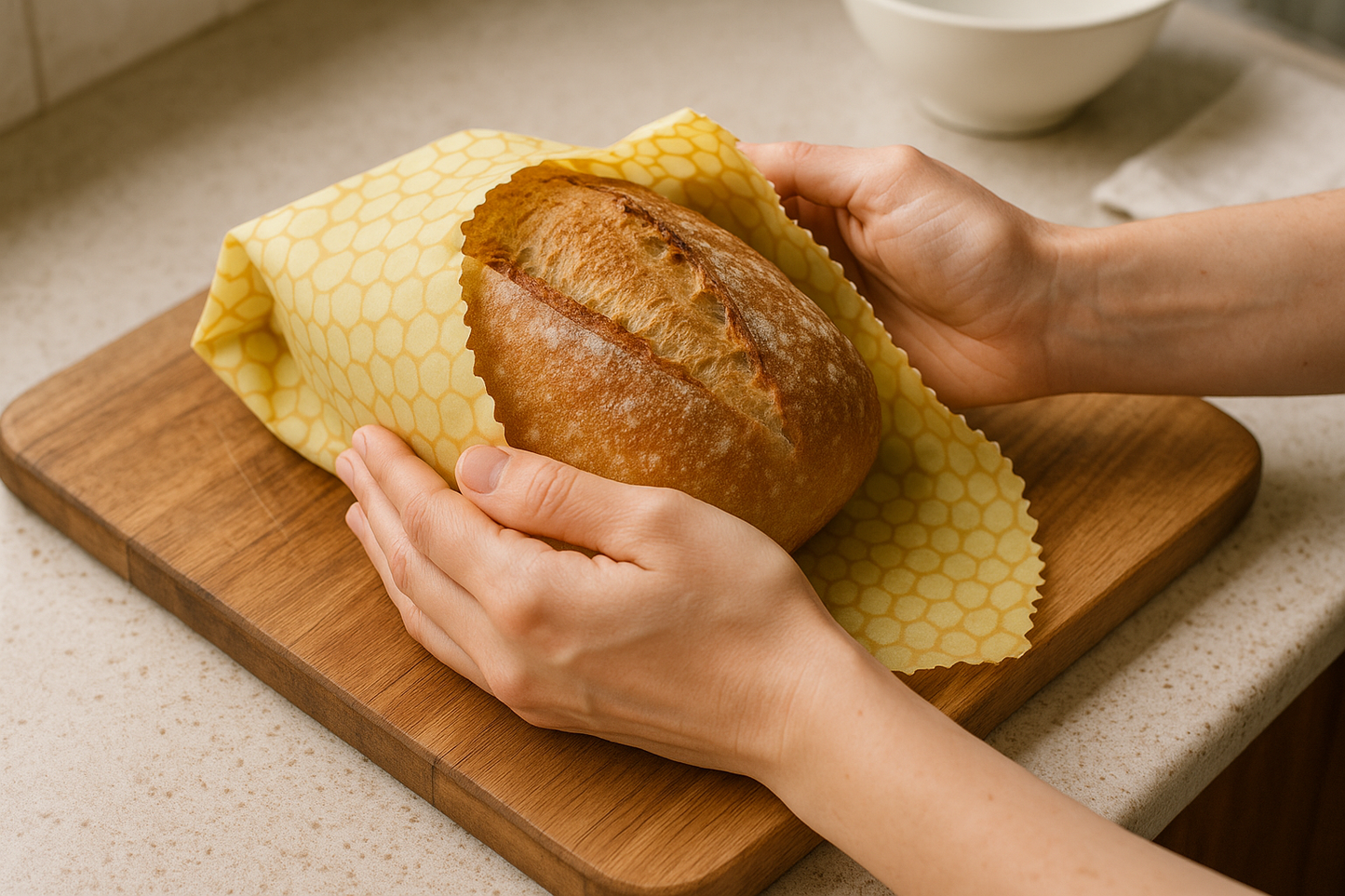 Bread wrapping demonstration