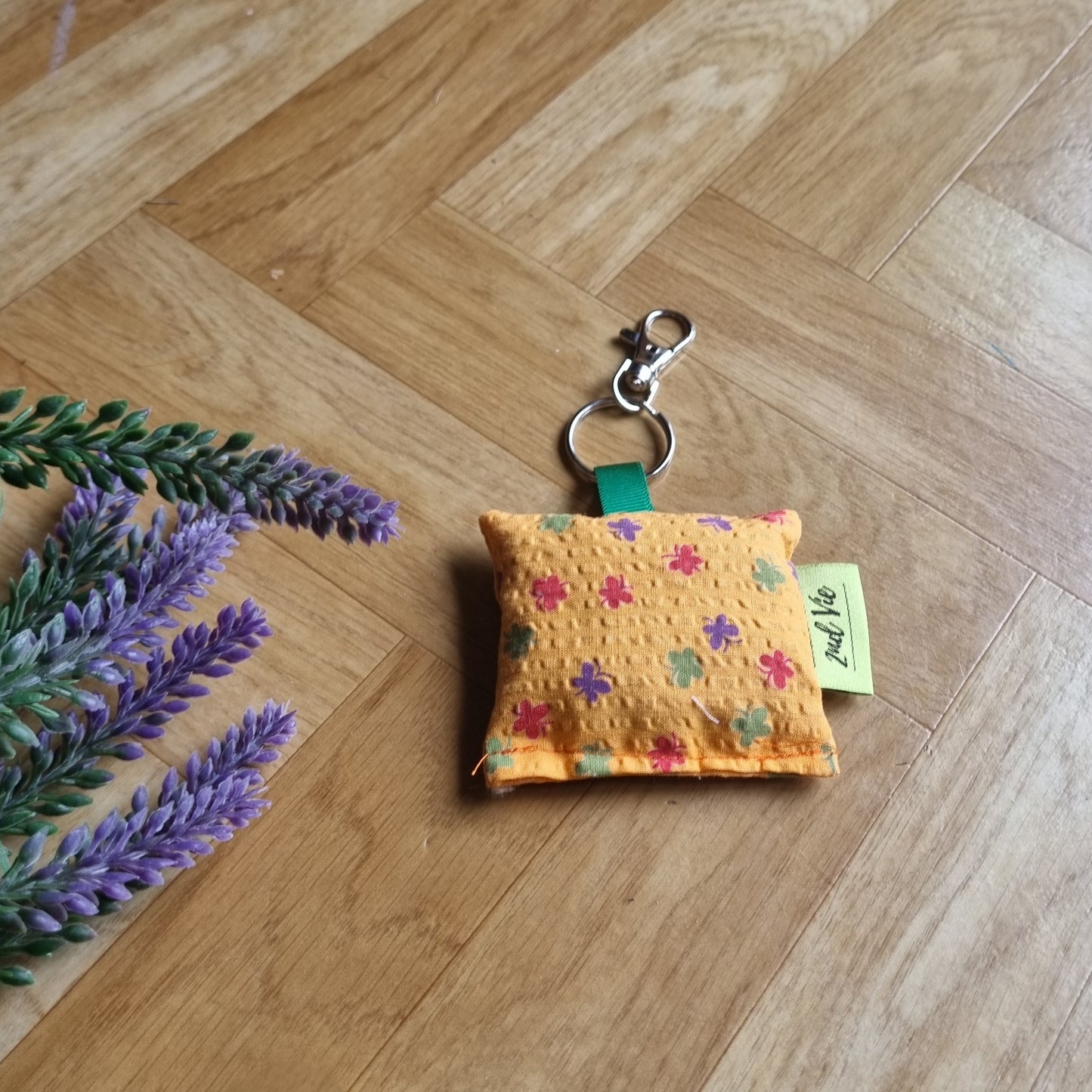 Lavender Key Ring - Relaxing Charm Unique Versatile Handmade fabric offcut