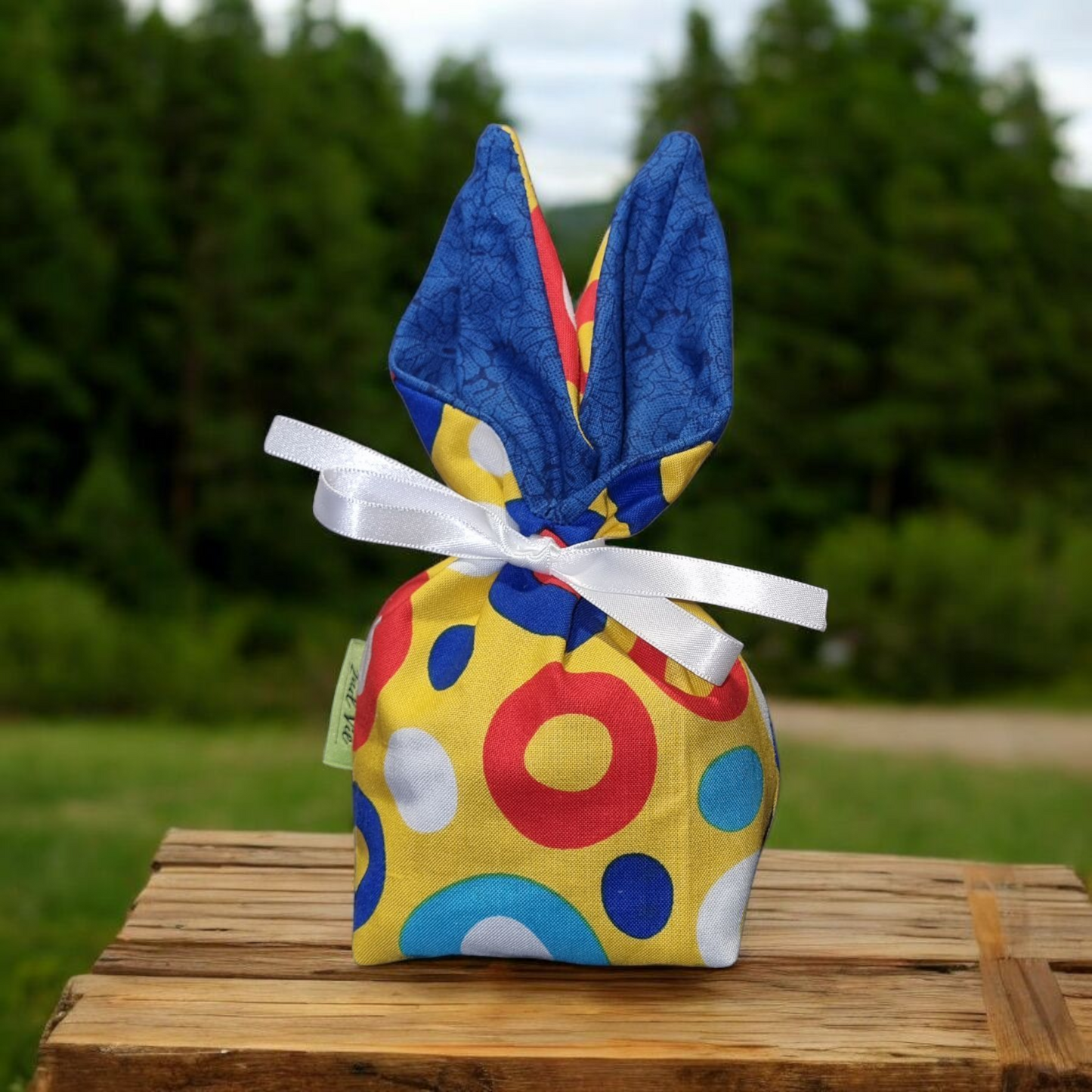 Bunny Ear Treat Bag in Circus - Reusable Cotton Gift Sacks & Treat Holders