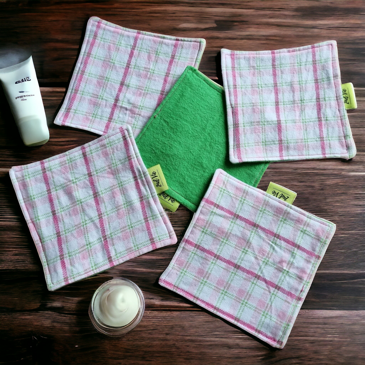 Flannel Reusable Face Wipes - Small - Pack of 5