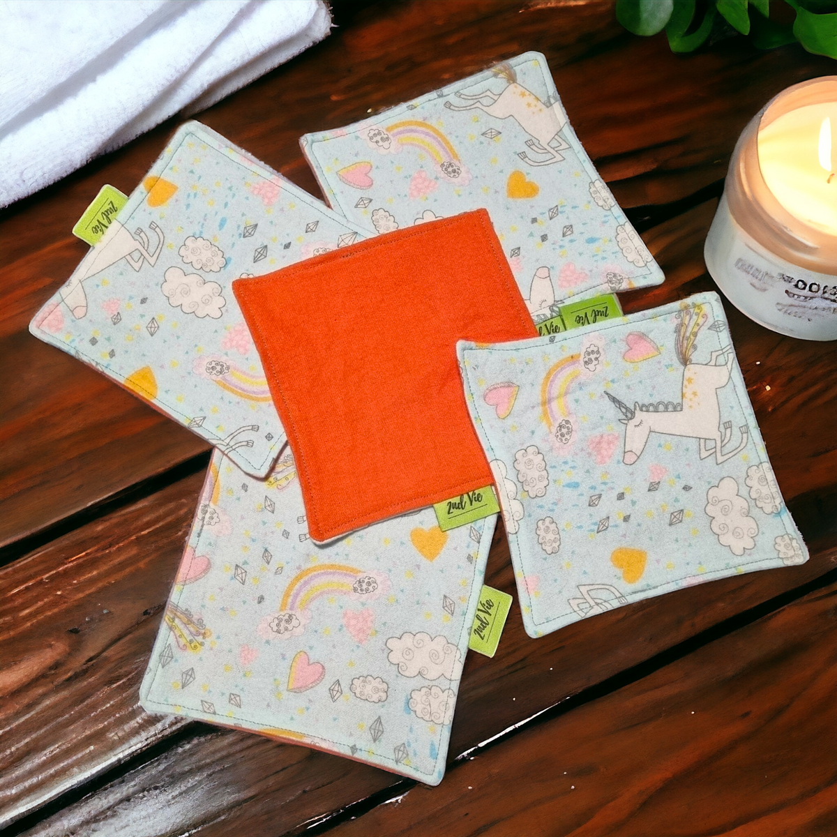Flannel Reusable Face Wipes - Small - Pack of 5