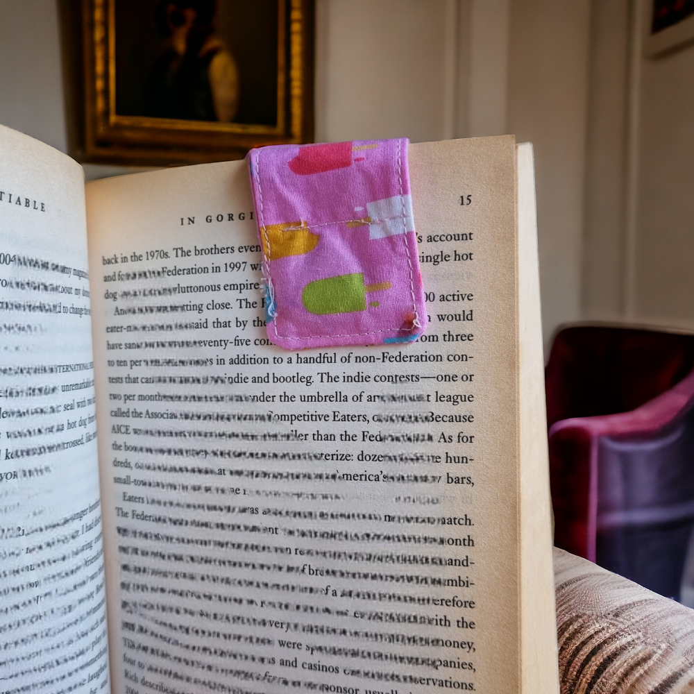Magnetic Bookmark on a book