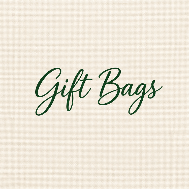 Minimal image with just the words Gift Bags on a cream background