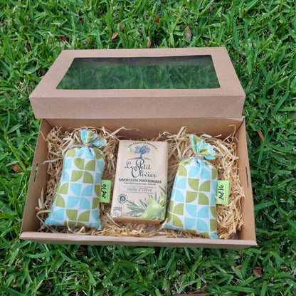 Lavender Gift Box — Handmade Sachet & Olive Oil French Soap