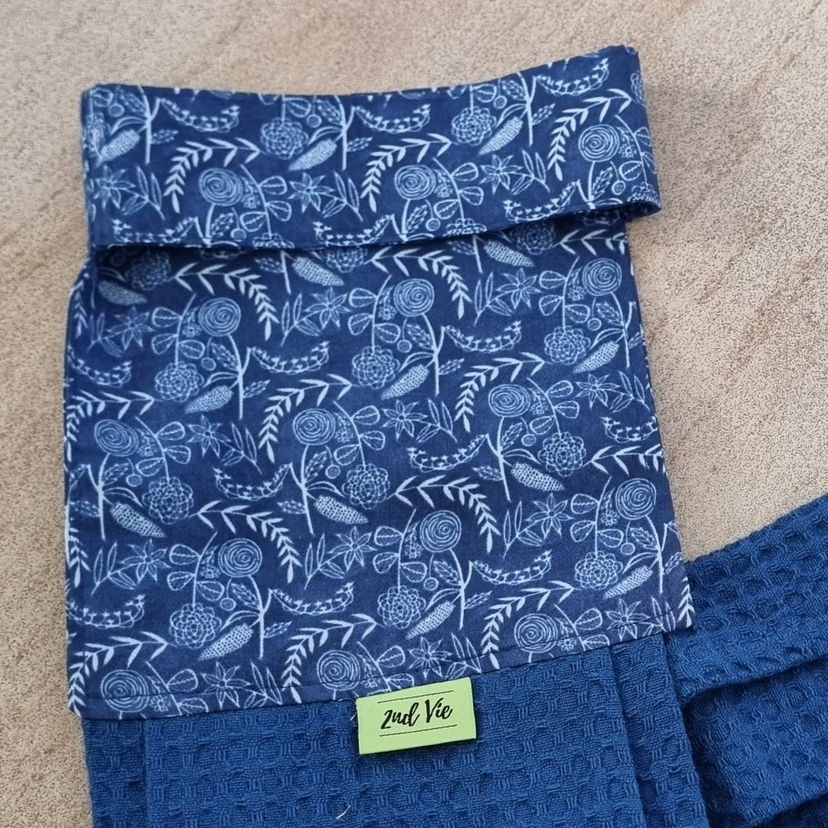 Hanging Tea Towel - Navy Floral