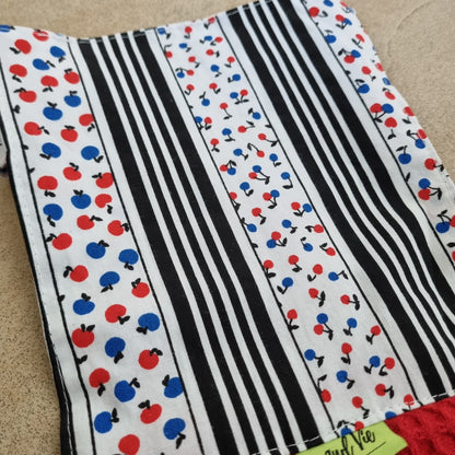 Hanging Tea Towel - Retro Apples & Stripes