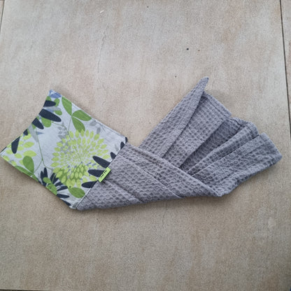 Hanging Tea Towel - Green & Grey Floral