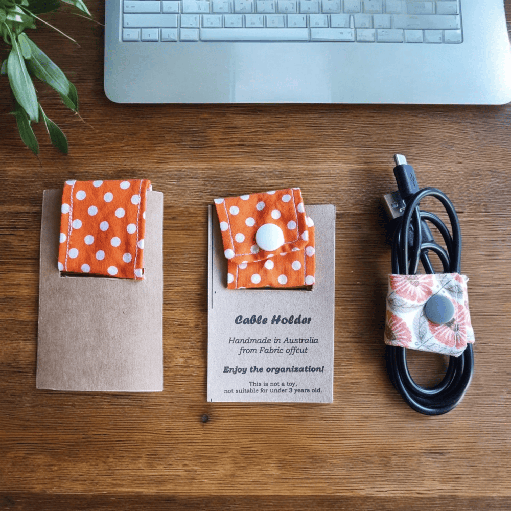 Cable Holder Organiser Regular pattern with snap closure detail