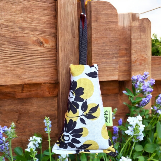 Lavender Hanging Sachet - Yellow & Black Floral