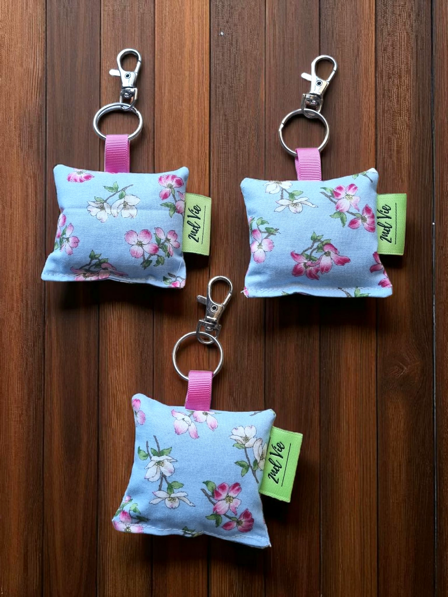 Lavender Keyring - Blue Floral