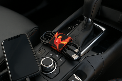 Car interior with Cable Holder Organiser