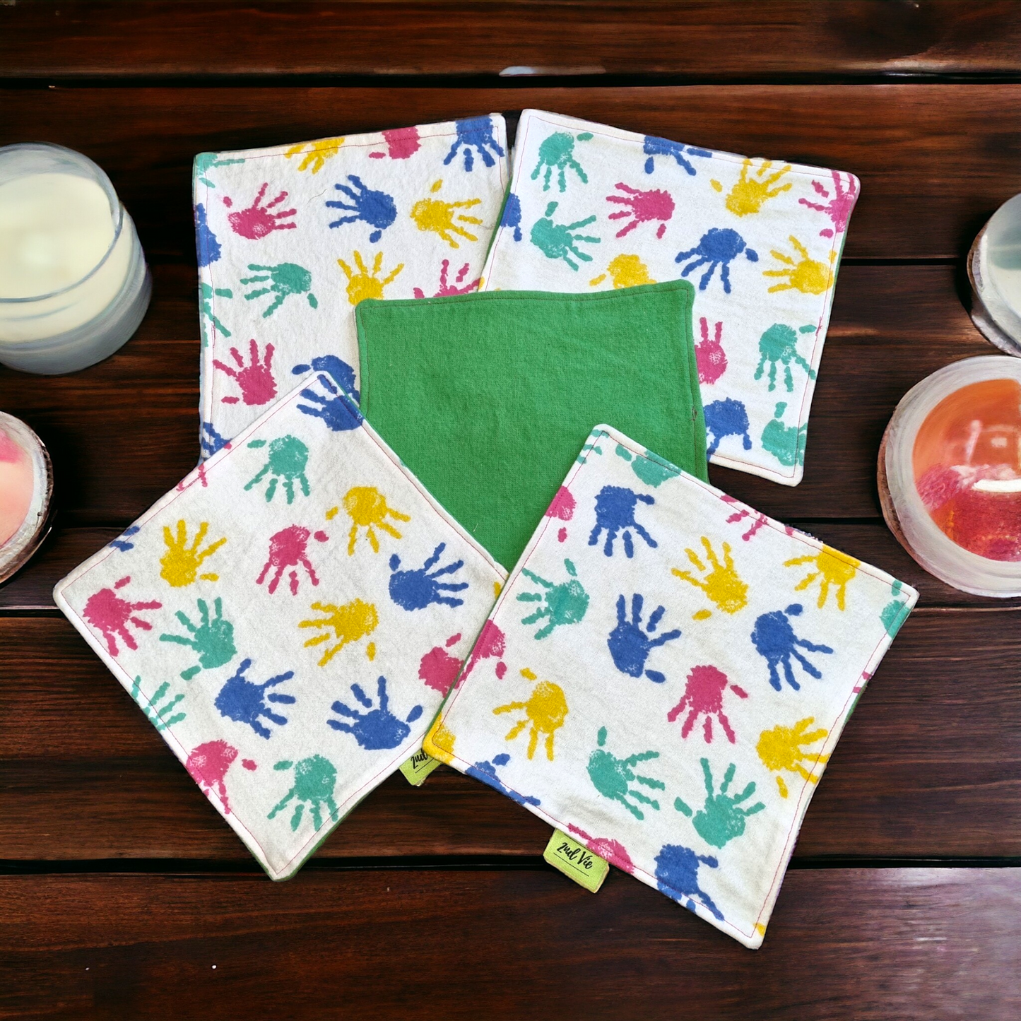 Multi Colours Hands, Green backing