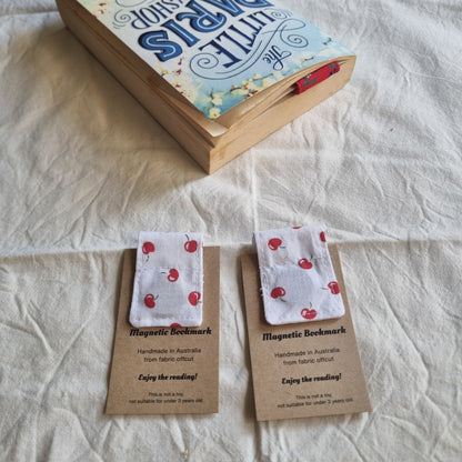 Magnetic Bookmark  Handmade from Fabric Offcuts - Unique Designs - Apple