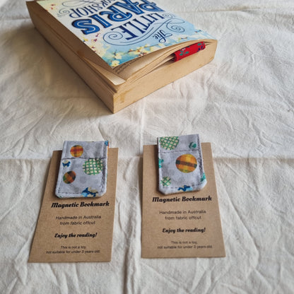 Magnetic Bookmark  Handmade from Fabric Offcuts - Unique Designs - Whimsical World