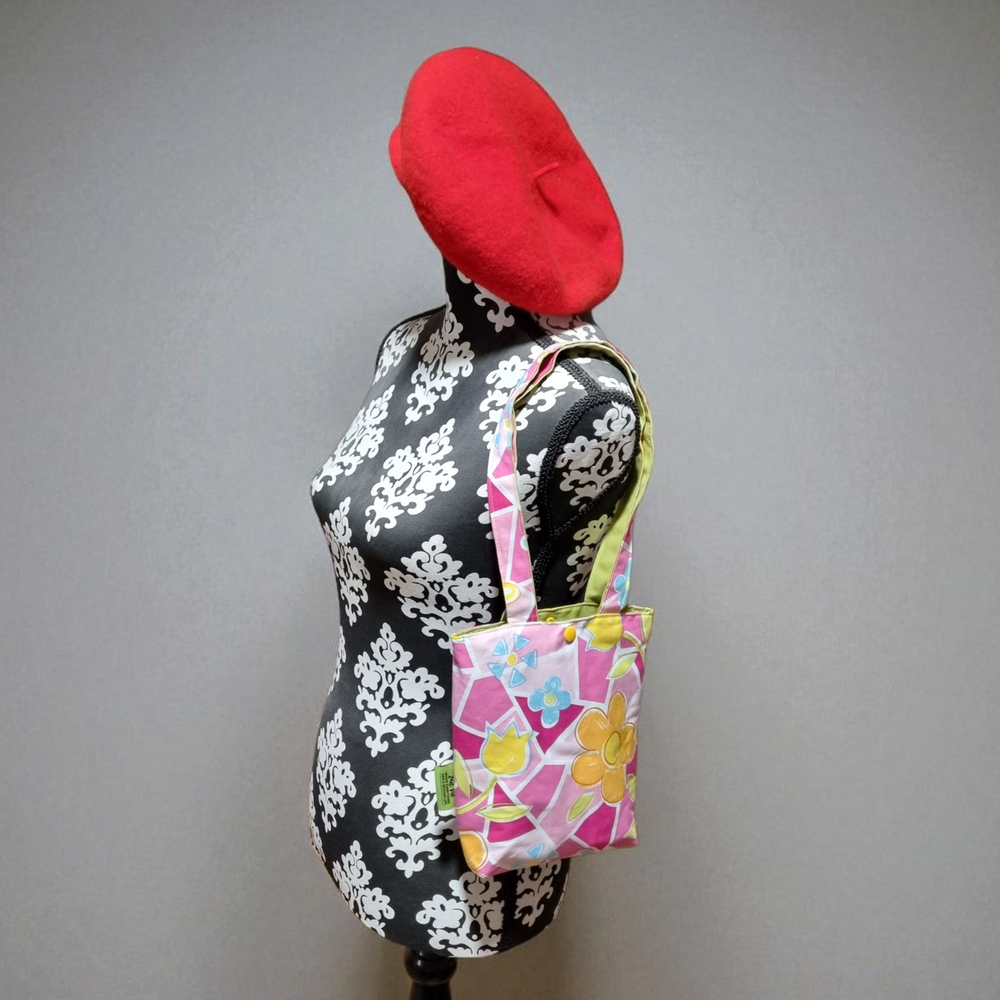 Small Reversible Cotton Tote Bag - Compact, Versatile Two-in-One