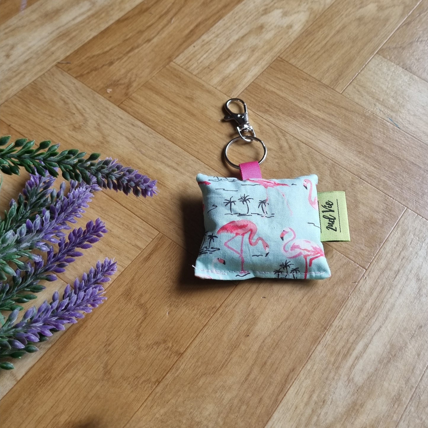 Lavender Key Ring - Relaxing Charm Unique Versatile Handmade fabric offcut