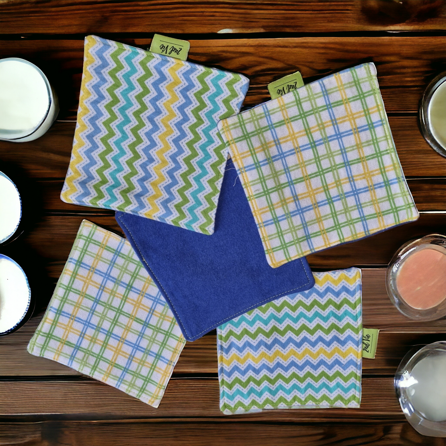 Flannel Reusable Face Wipes - Small -  Pack of  5