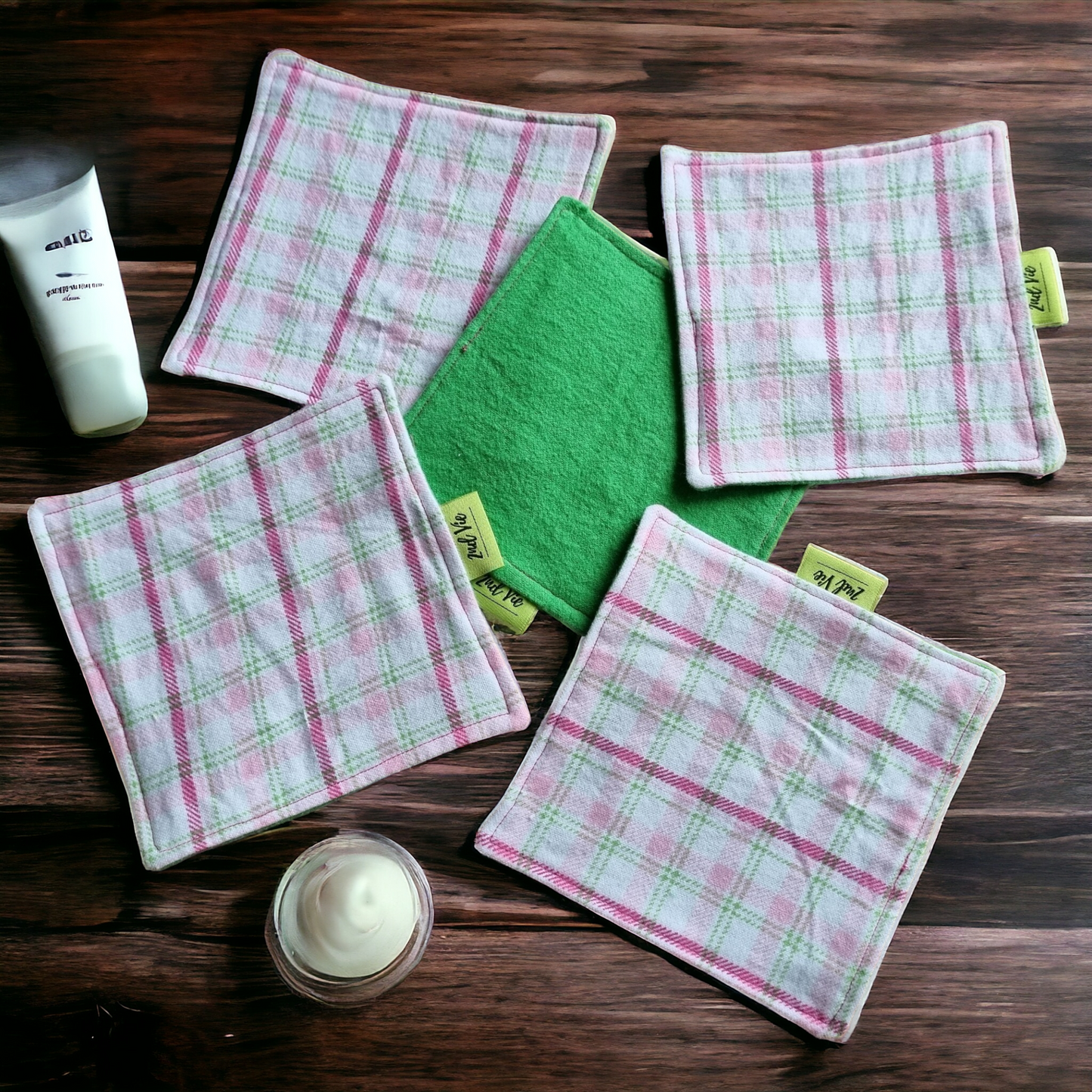 Flannel Reusable Face Wipes - Small -  Pack of  5