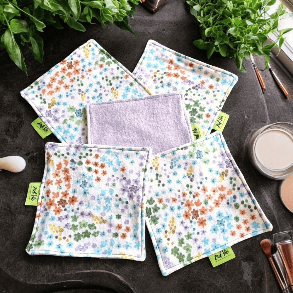 Flannel Reusable Face Wipes - Small -  Pack of  5