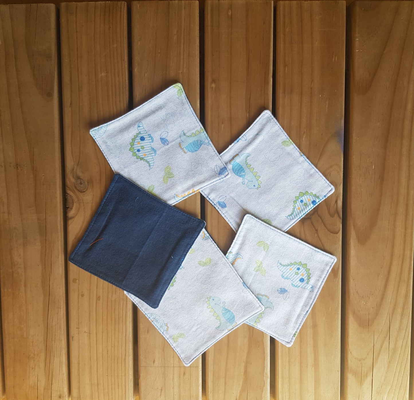 Flannel Reusable Face Wipes - Small -  Pack of  5