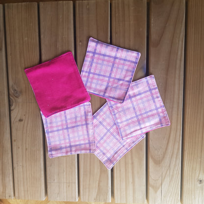 Flannel Reusable Face Wipes - Small -  Pack of  5