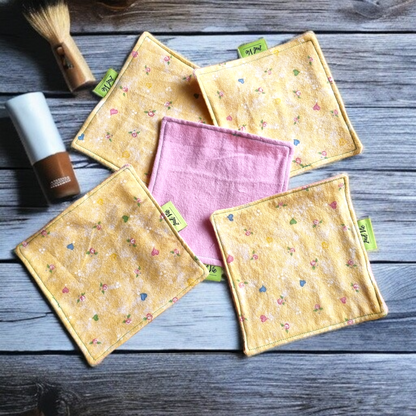 Flannel Reusable Face Wipes - Small -  Pack of  5