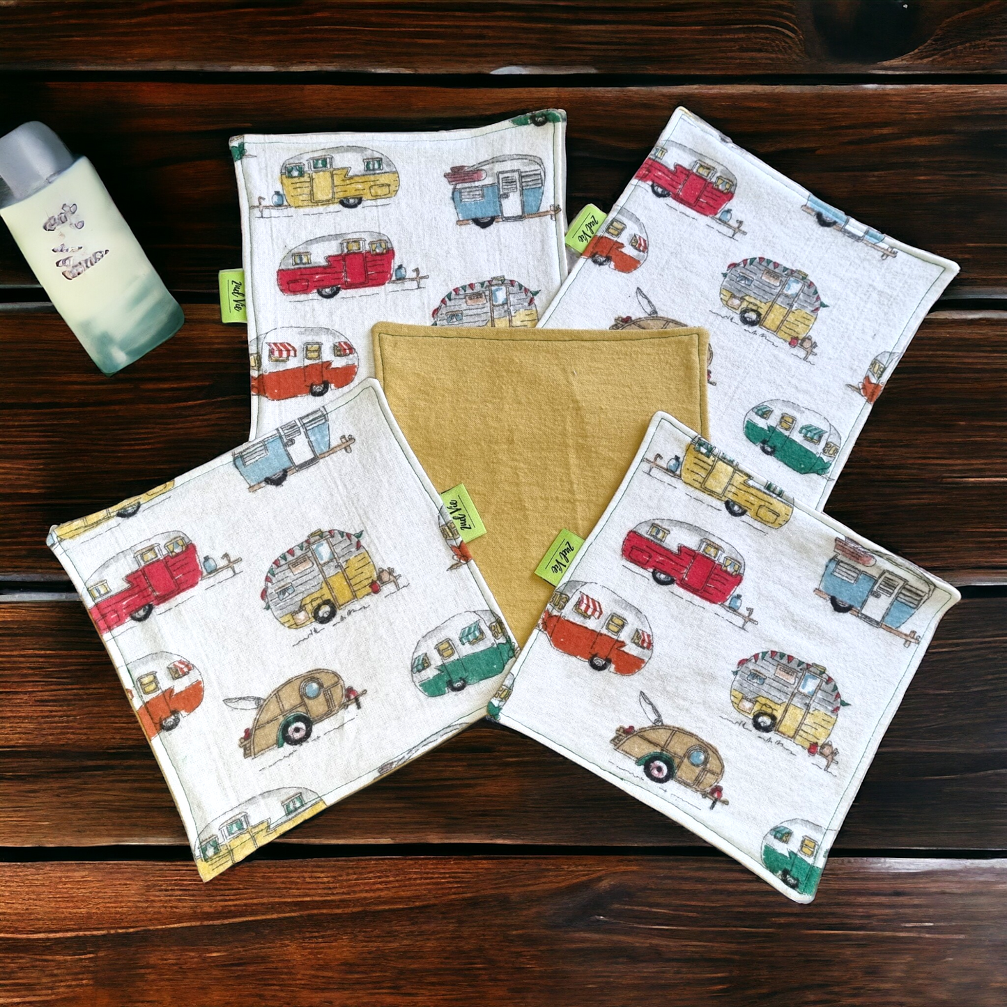 Flannel Reusable Face Wipes - Large - Pack of 5