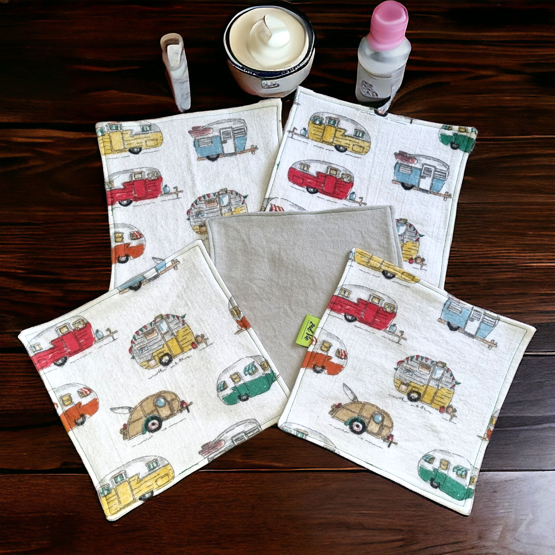 Flannel Reusable Face Wipes - Large - Pack of 5