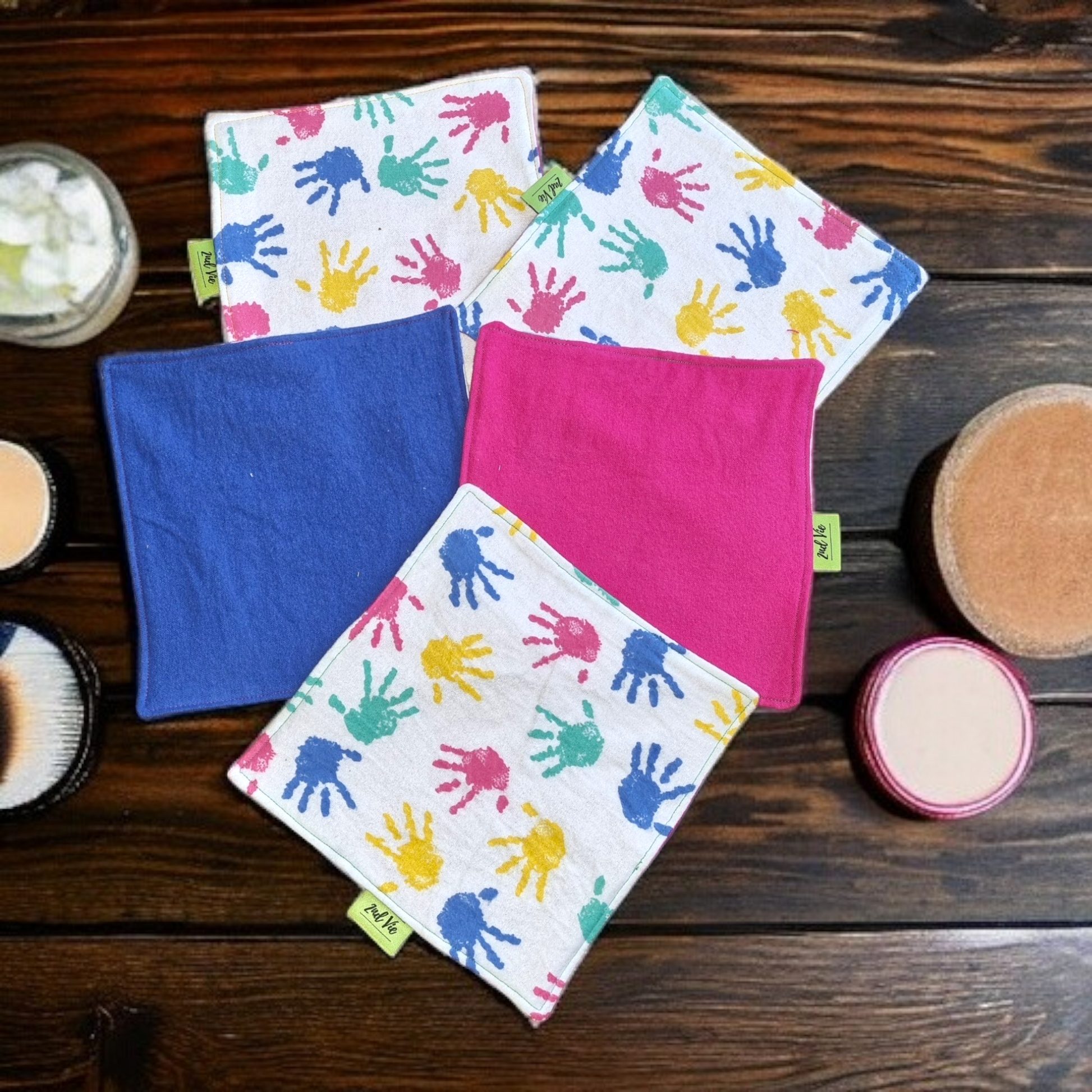 Flannel Reusable Face Wipes - Large - Pack of 5